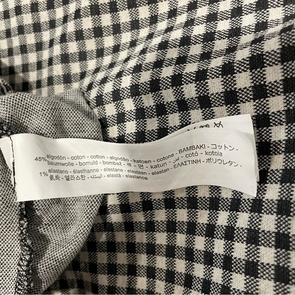 Women’s Zara Check Plaid Dress Gingham Fitted Ruched Sleeveless Size M - Picture 5 of 5